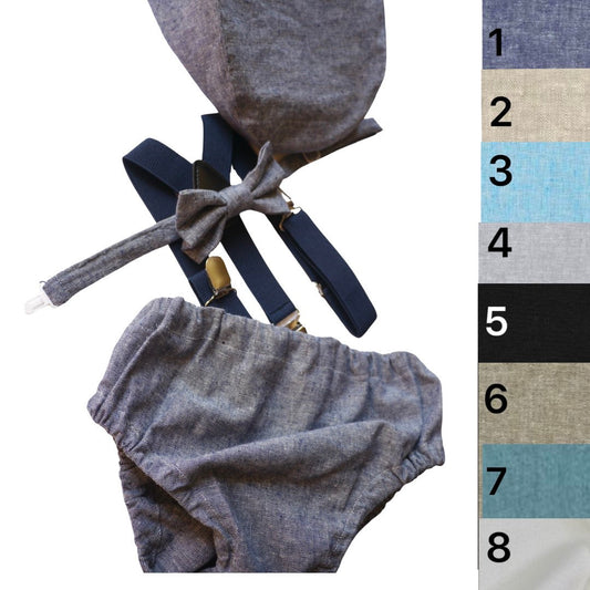 Light denim sitter set - baby boy photo prop - baby clothes - vintage style - flat cap - cake smash outfit