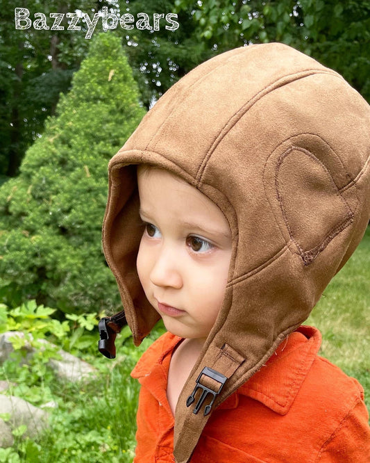 Baby Boy Toddler Aviator Hat Pilot hat prop pilot hat bomber hat in brown, Children’s Photography Prop