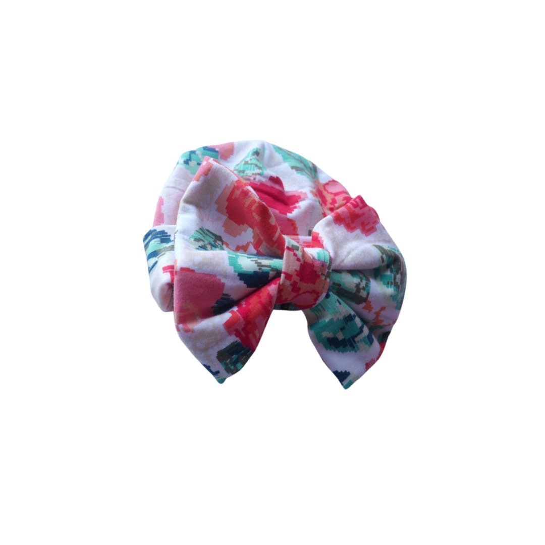 Baby girl rose newborn hospital hat, baby hospital beanie cap in pink rose