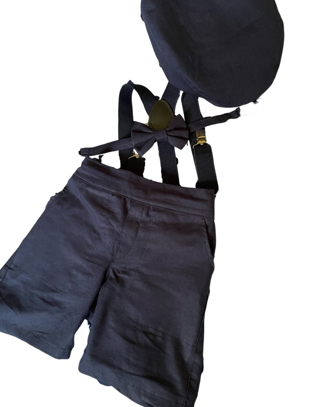 Ring Bearer Page Boy Christening Wedding 4pc Linen Blend Suit Braces Set Cake smash outfit