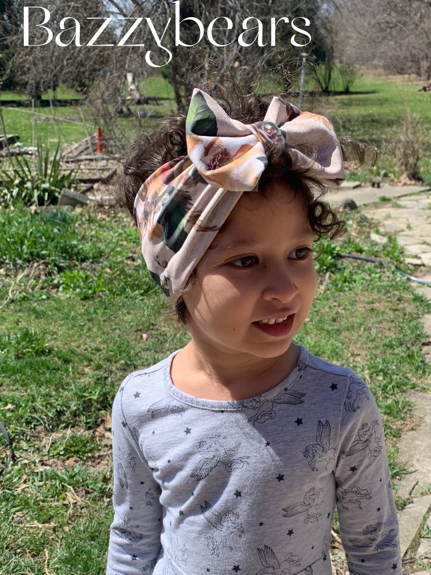 Summer Floral Print Cotton Bow Headband for Baby girls | Big Bow Headband, Summer Hair accessories for babies, floral headband, baby bows