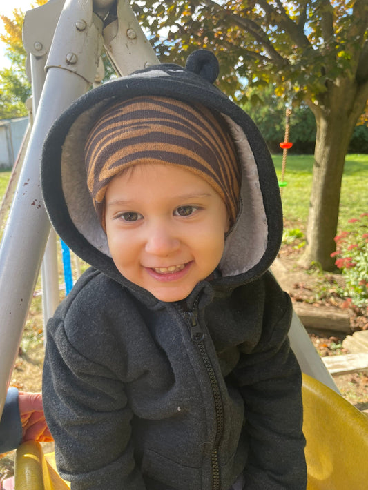 Orange and Black Striped Unisex Extra Slouchy Beanie, Crochet Handmade Hat, Men’s Slouchy Beanie, Halloween Hat, Tiger Hat, Christmas Gift