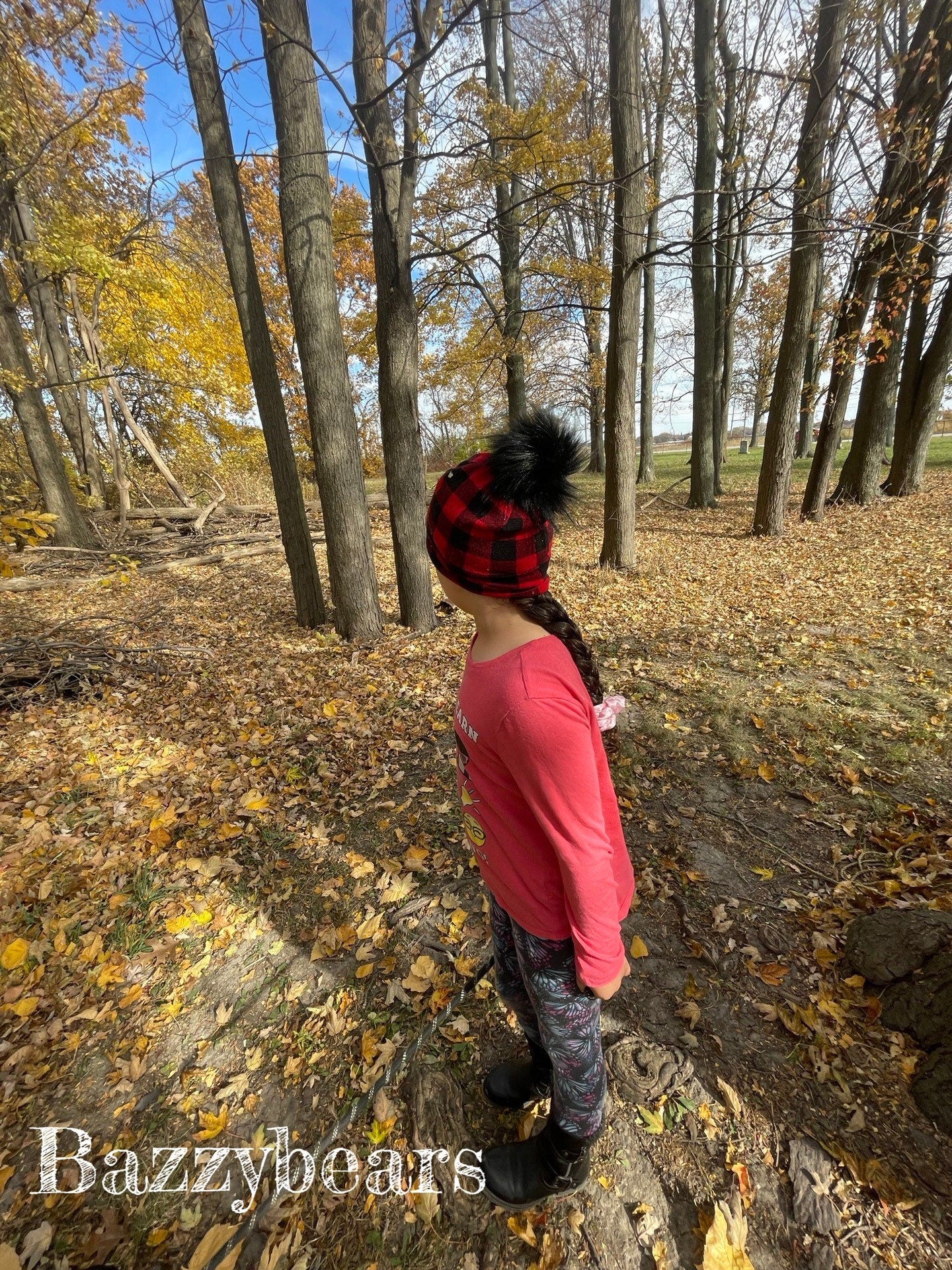 Red Plaid Buffalo Hat, Newborn Buffalo Plaid Beanie, Cotton Lumberjack Plaid Hat, Wild One Buffalo Plaid, Baby Shower Gift, Pompom hat