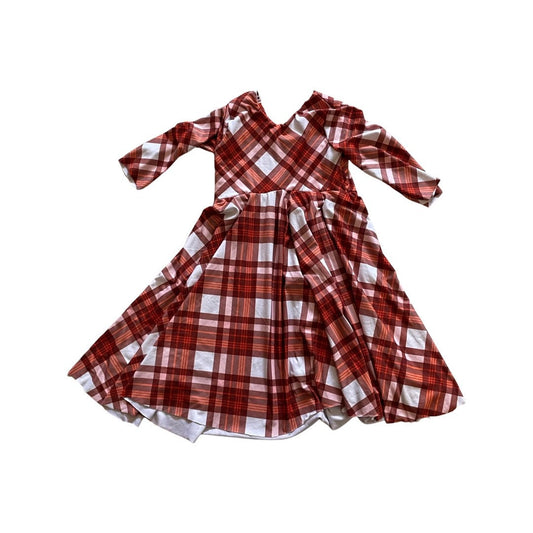 Girls Burnt Orange and Boho Floral Twirl Dress, Fall Family Photos Dress For Girls, Modern Twirly Dress, Unique Girls Dresses, Toddler Dress