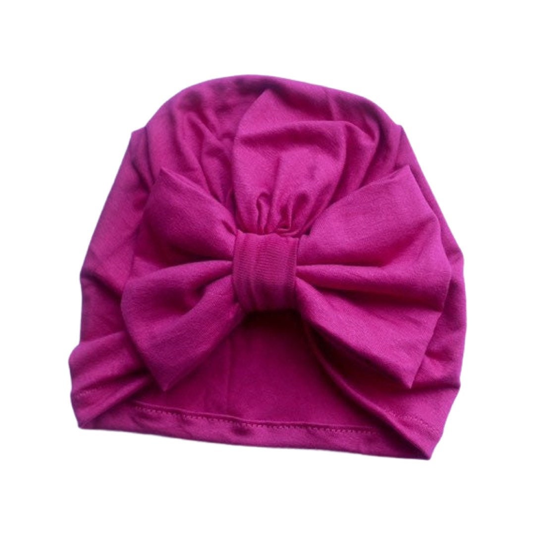 Fuschia Pink Bow Turban – Baby Headwrap