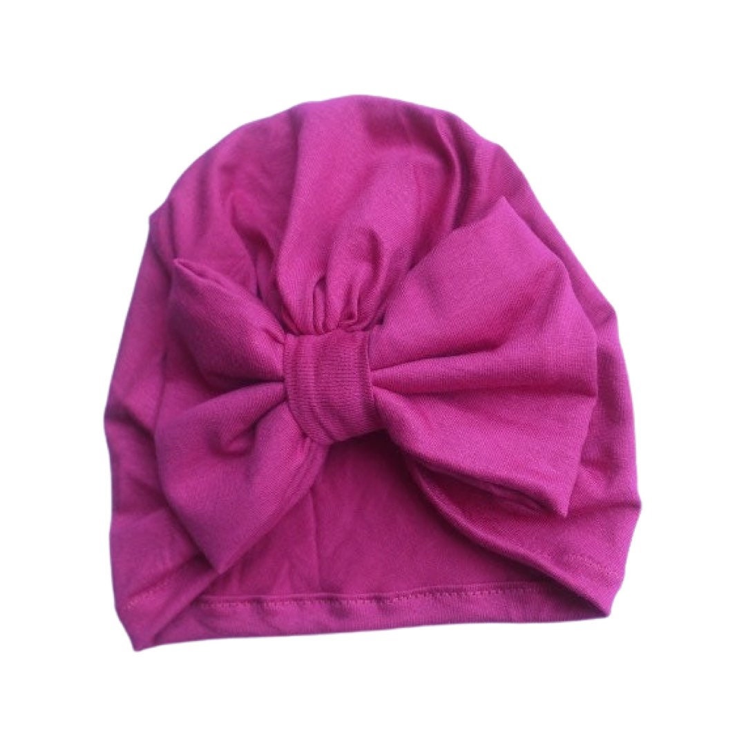 Fuschia Pink Bow Turban – Baby Headwrap
