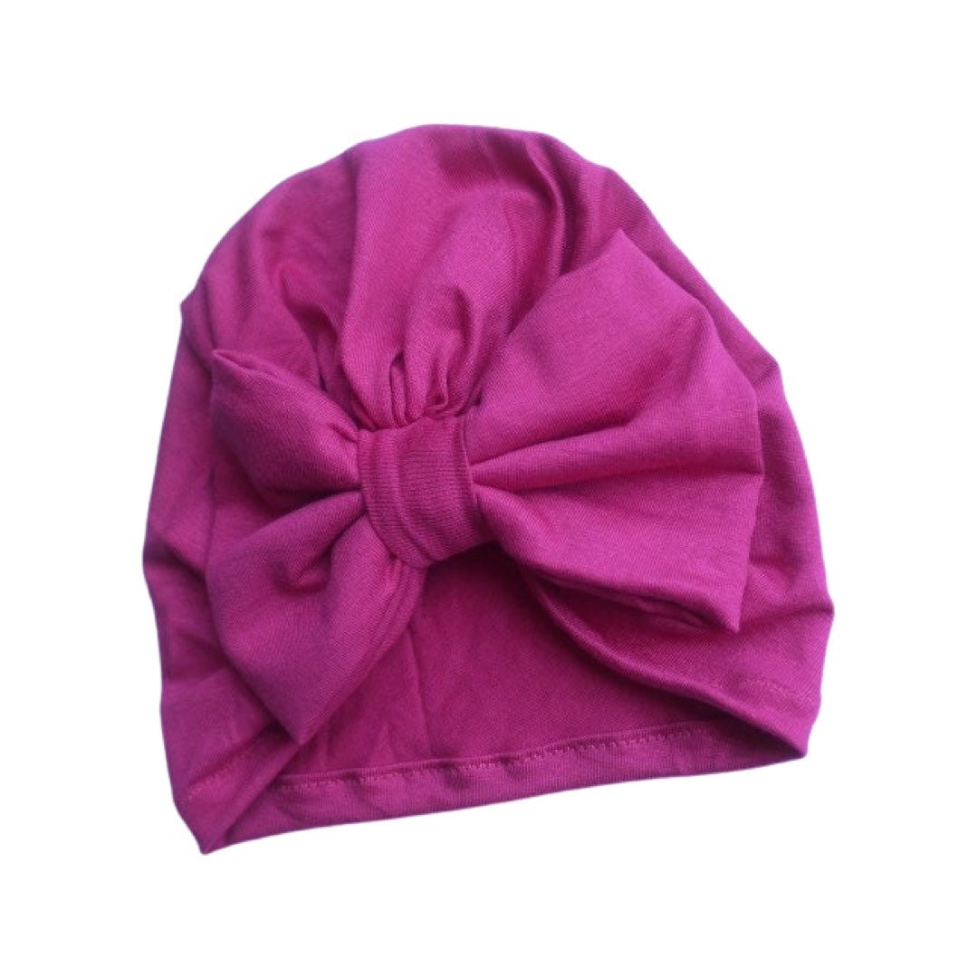 Fuschia Pink Bow Turban – Baby Headwrap