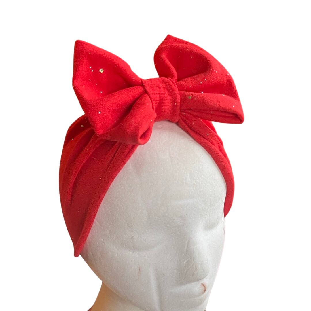 Red Bow Turban Hat, Baby Christmas Bow Hat, Child Turban Hat, Baby Hat with Bow, Plain Red Girl Hat, Big Bow Turban Hat, Mommy and Me Canada