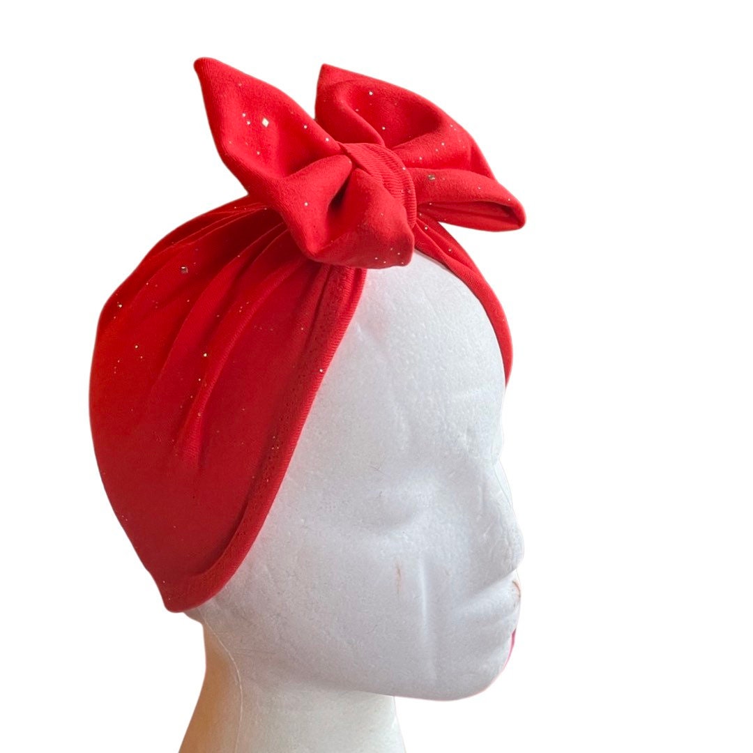 Red Bow Turban Hat | Baby to Adult | Mommy & Me