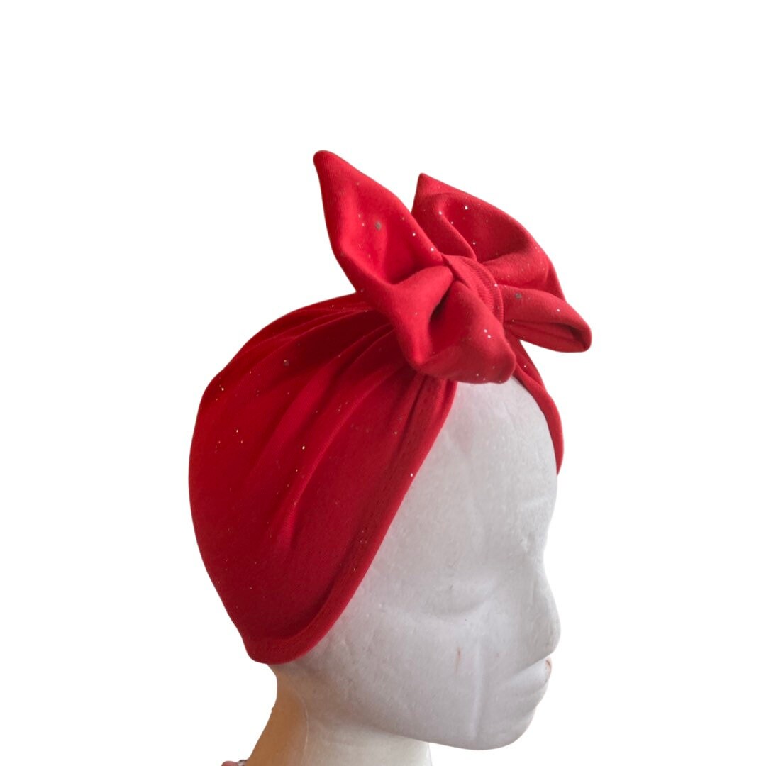 Red Bow Turban Hat | Baby to Adult | Mommy & Me