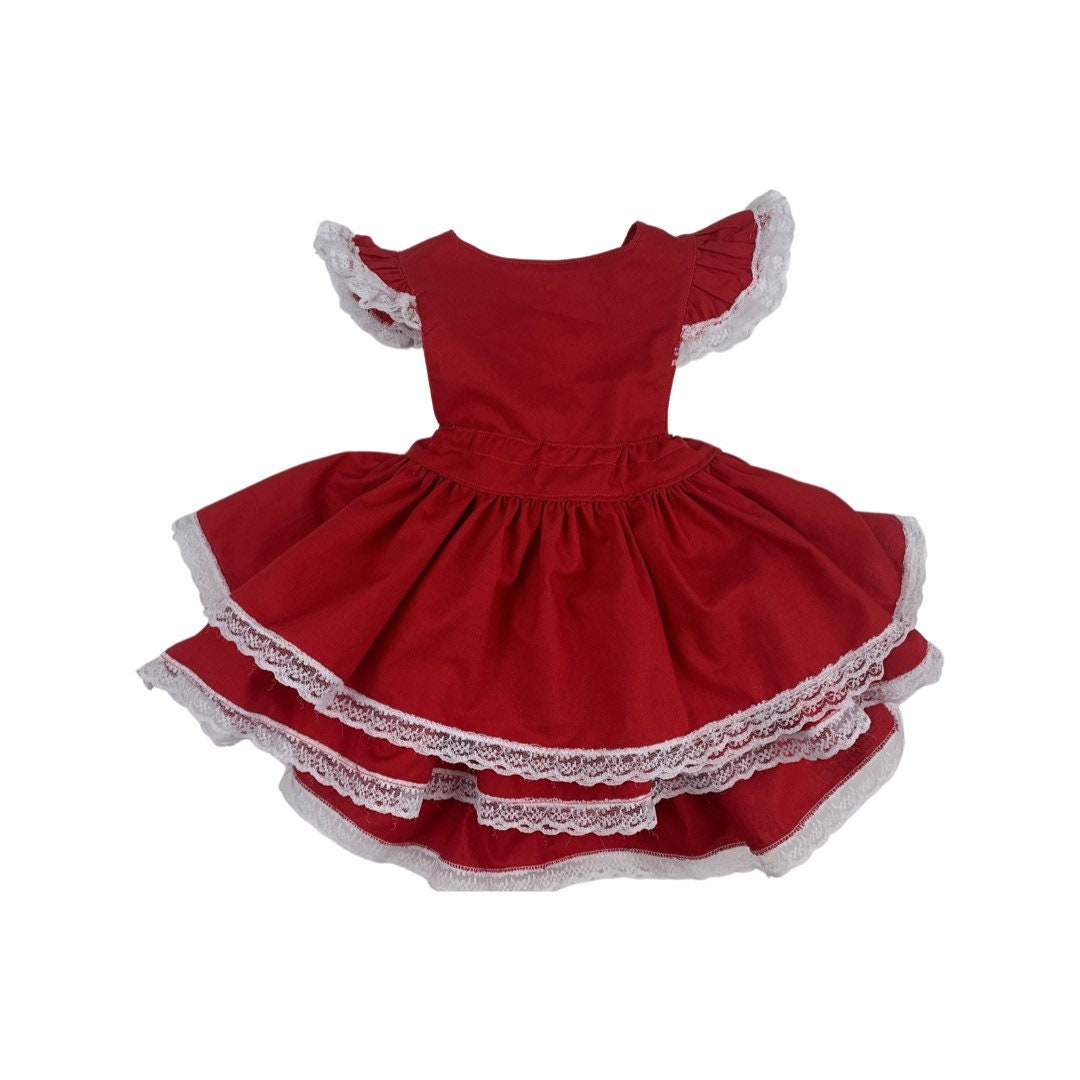 Valentine Smocked Bubble Romper - Red Hearts on Red Polka Dot, Smocked Sleeves, Baby Girl, Heirloom, Vintage Style