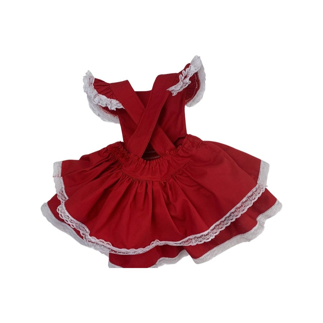 Valentine Smocked Bubble Romper - Red Hearts on Red Polka Dot, Smocked Sleeves, Baby Girl, Heirloom, Vintage Style