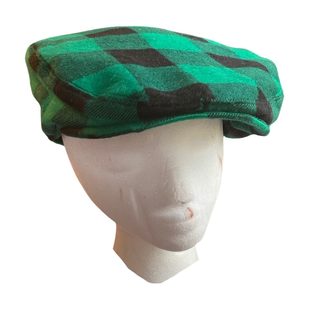 Green and Black Buffalo Check Flat Cap, Red Buffalo Plaid Newsboy Hat, Birthday Boy Buffalo Plaid Hat,Man Lumberjack Plaid Flat Cap Hat Gift
