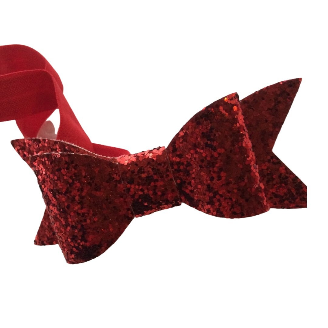 Red bow headband, baby bow headband, sparkling bow headband, red headband, red baby headband, baby bow headband, Christmas headband
