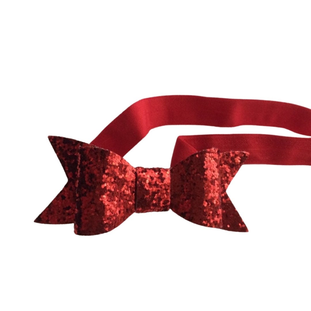 Red bow headband, baby bow headband, sparkling bow headband, red headband, red baby headband, baby bow headband, Christmas headband