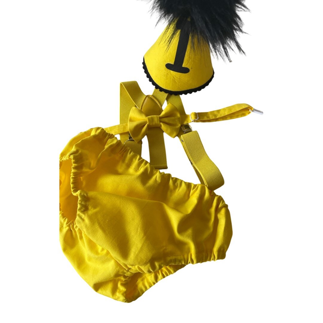 Baby Boy Yellow Cake Smash Outfit -- Baby Boy First Birthday Outfit Yellow and Black