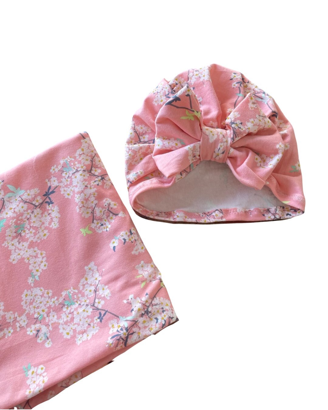 Pink Baby Swaddle Blanket, Pink Baby Swaddle Set, Stretchy Knit Blanket, Bow and Swaddle Set, Newborn Blanket, Baby Girl Pink Swaddle, Bow