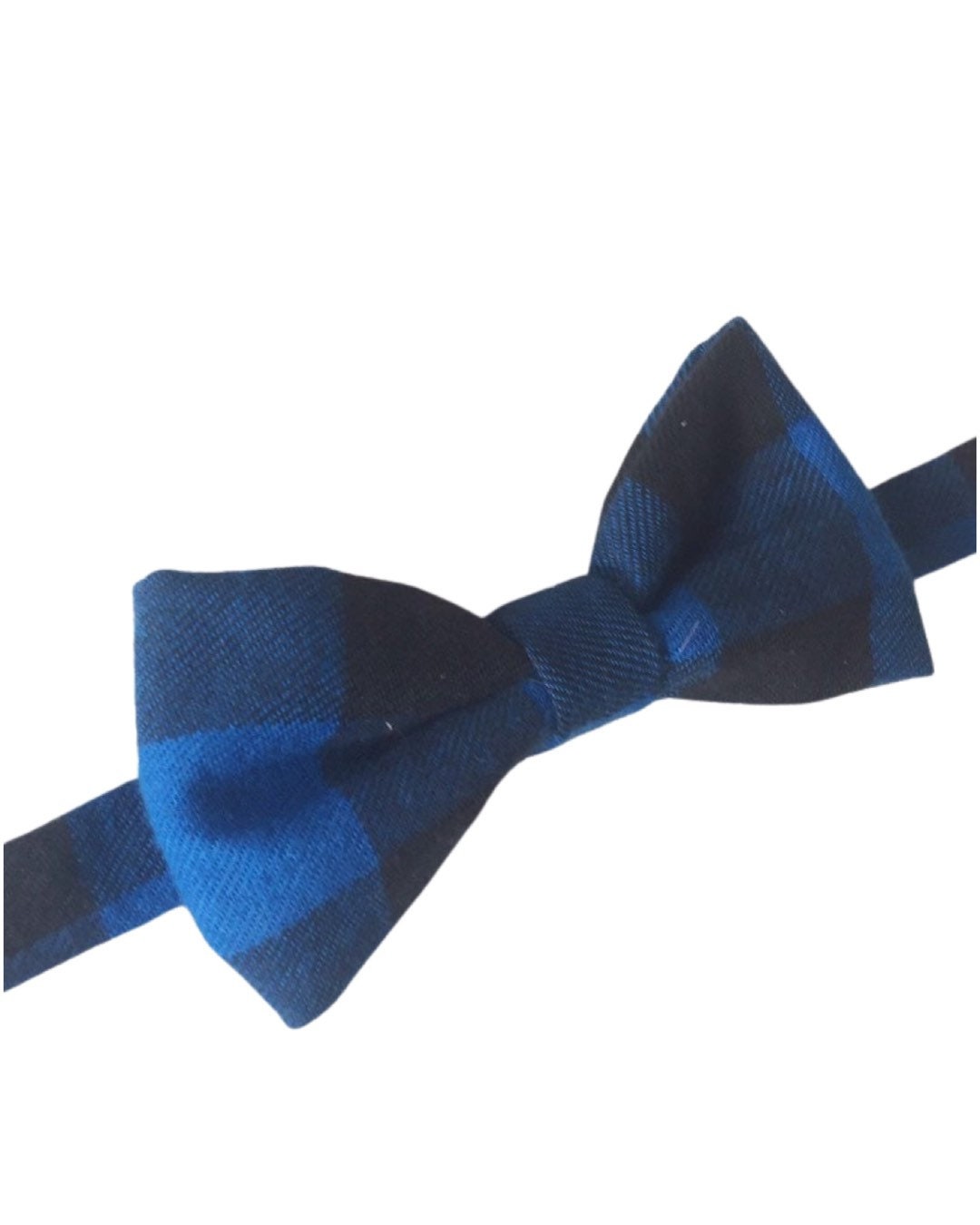 Blue Buffalo Check Plaid Bow tie