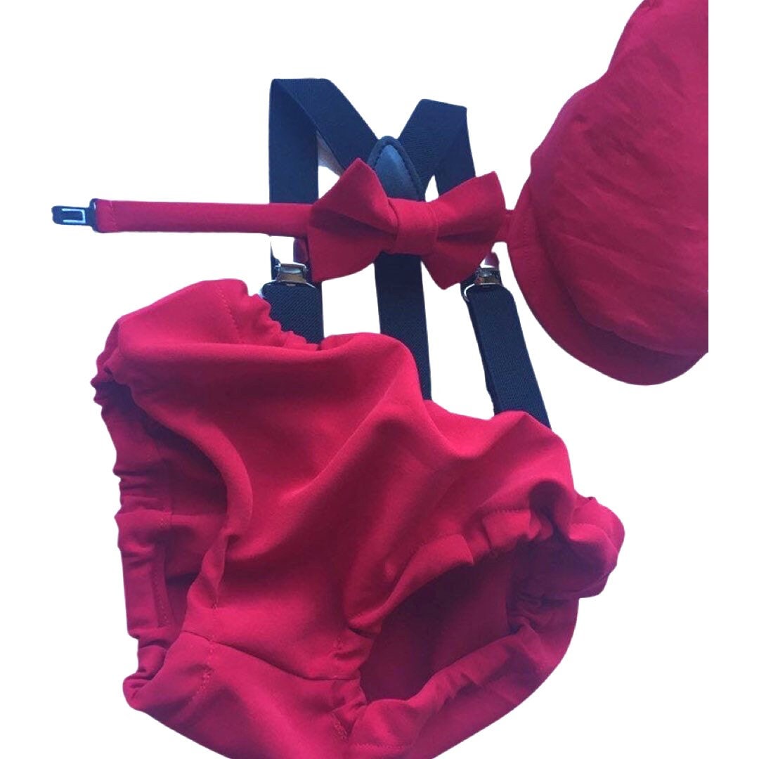 red cake smash outfit boy, red boys bow tie, red bow tie, smash cake outfit boy, red diaper cover bow tie, red baby bow tie, red suspenders