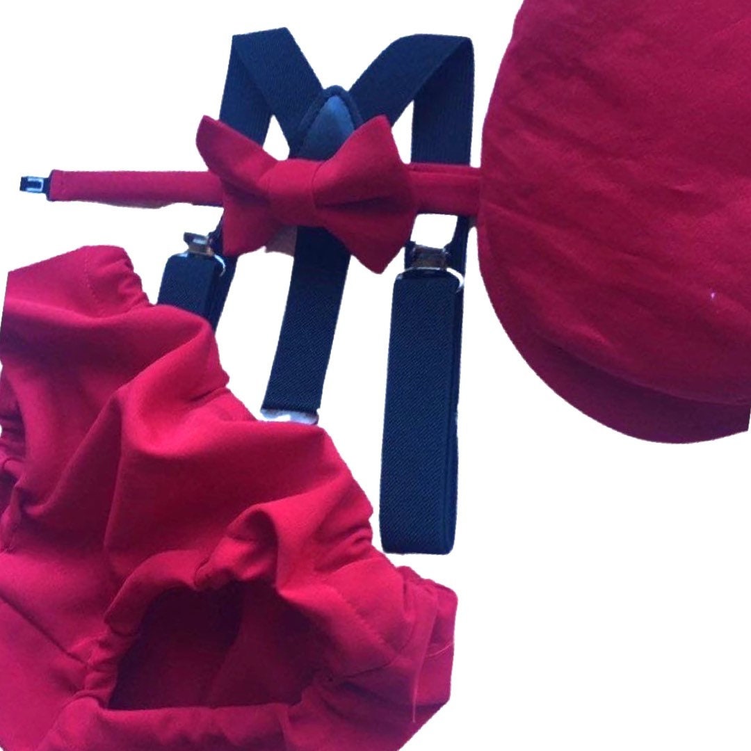 red cake smash outfit boy, red boys bow tie, red bow tie, smash cake outfit boy, red diaper cover bow tie, red baby bow tie, red suspenders