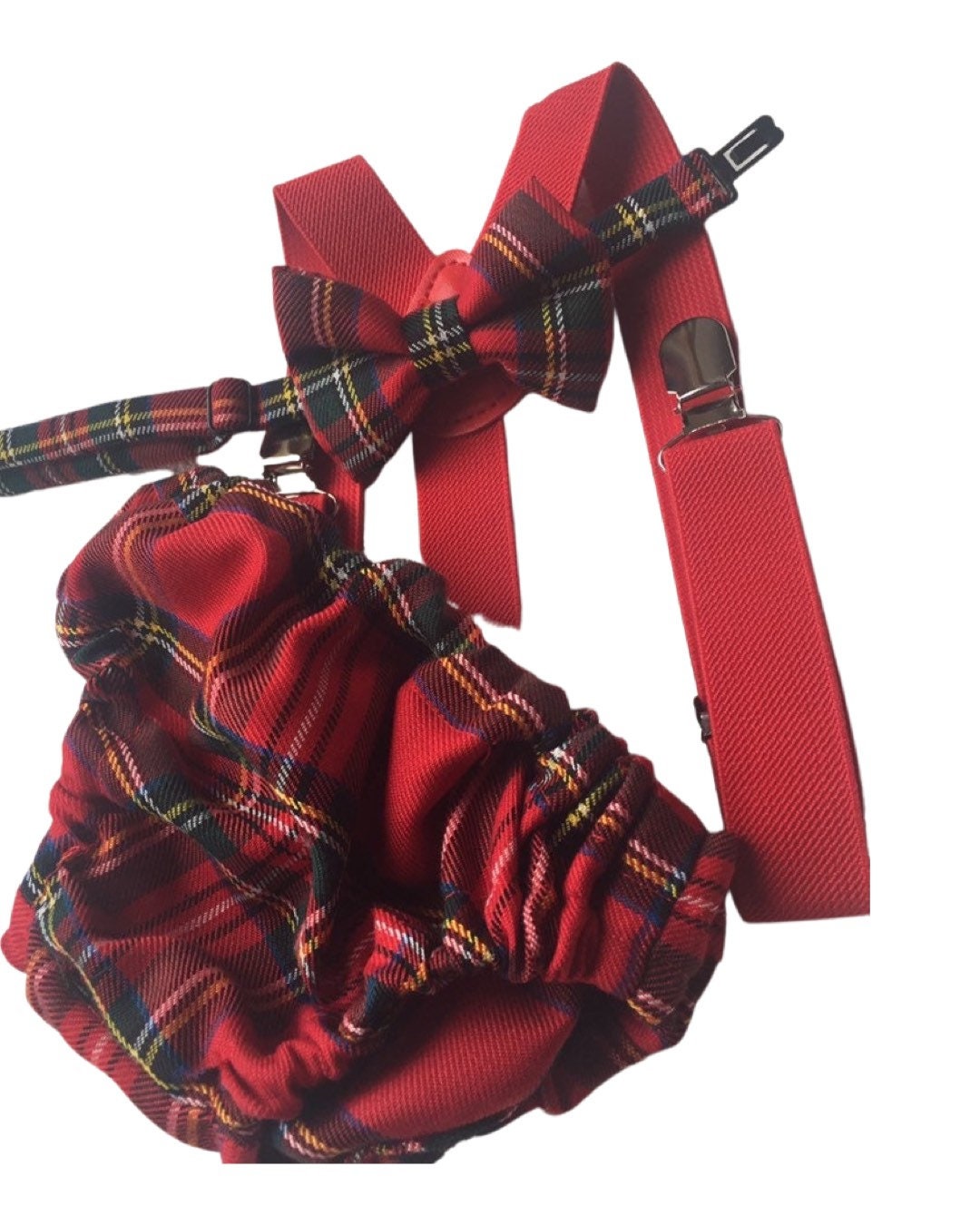 Cake Smash Outfit Boy Girl Buffalo Plaid Set or Buy the Piece Diaper Cover Bow Tie Suspenders Boys First 1st Birthday Tartan Photoshoot
