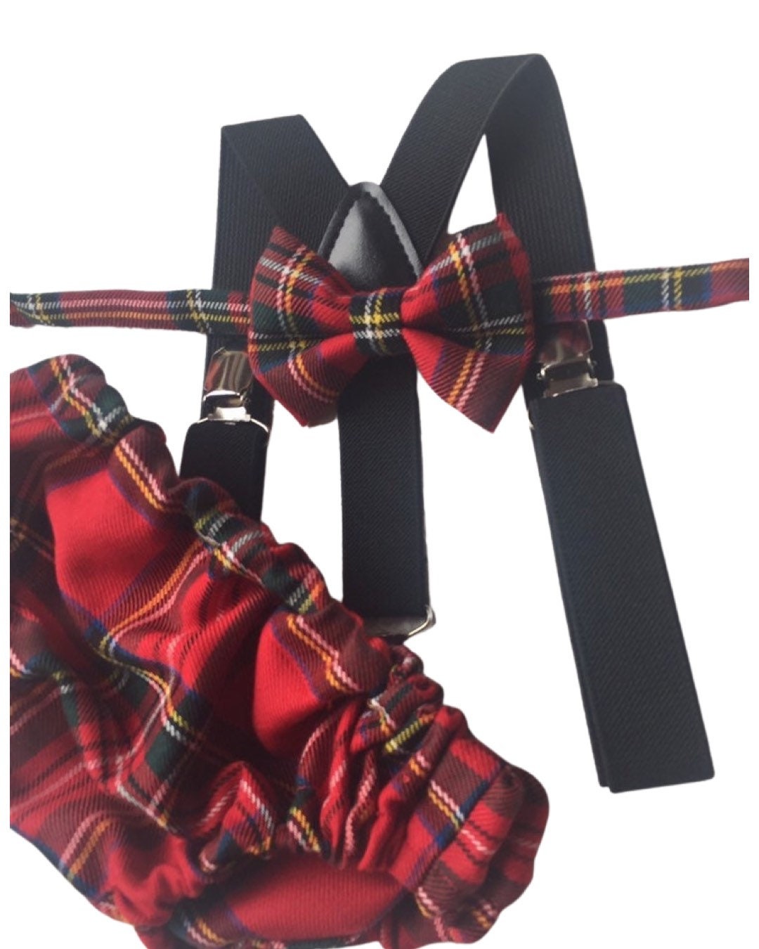 Cake Smash Outfit Boy Girl Buffalo Plaid Set or Buy the Piece Diaper Cover Bow Tie Suspenders Boys First 1st Birthday Tartan Photoshoot