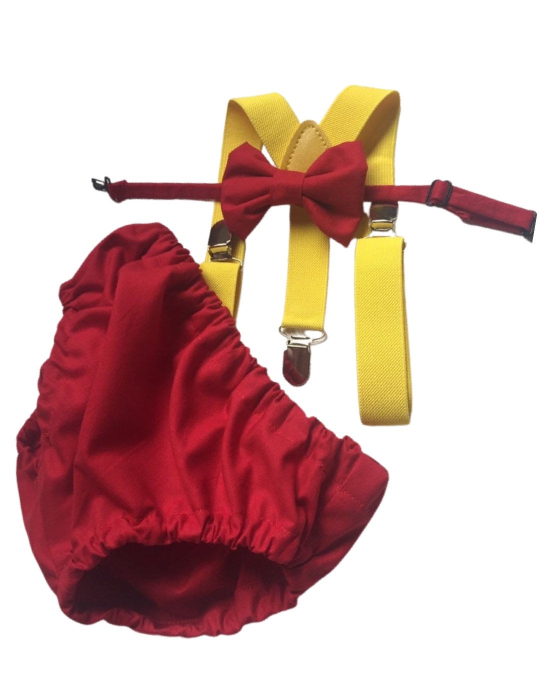 3 Piece Red Cake Smash Outfit - 1st Birthday Set