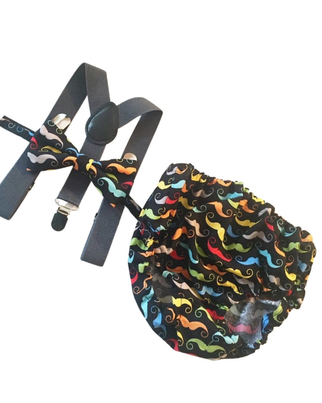 Little man 1st birthday outfit, 1st birthday cake smash outfit, mustache cake smash outfit, mustache tie and diaper cover, boy cake smash