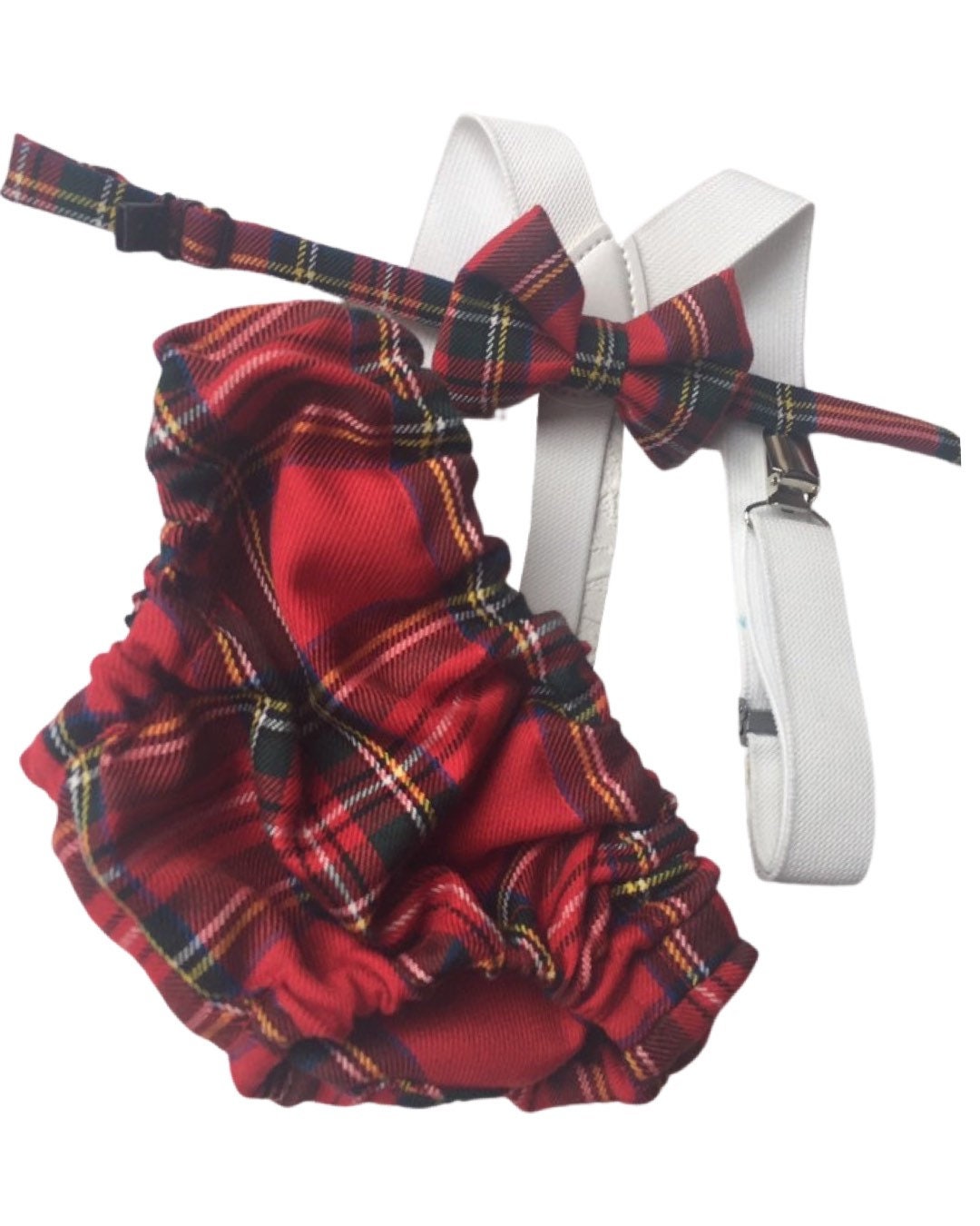 Cake Smash Outfit Boy Girl Buffalo Plaid Set or Buy the Piece Diaper Cover Bow Tie Suspenders Boys First 1st Birthday Tartan Photoshoot