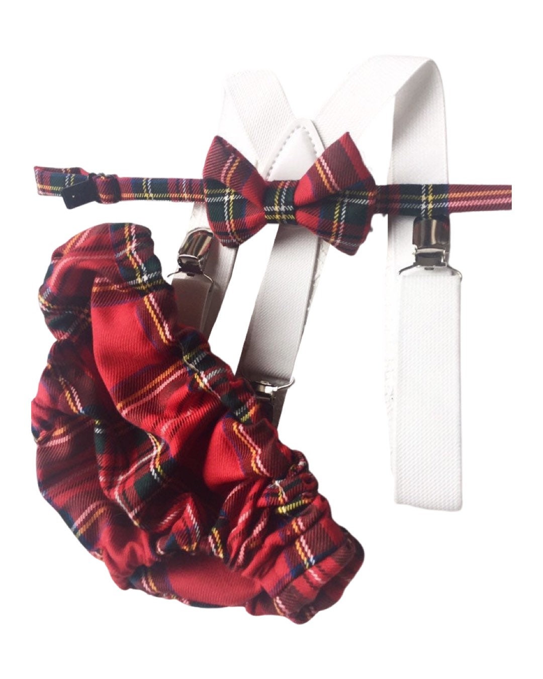 Cake Smash Outfit Boy Girl Buffalo Plaid Set or Buy the Piece Diaper Cover Bow Tie Suspenders Boys First 1st Birthday Tartan Photoshoot