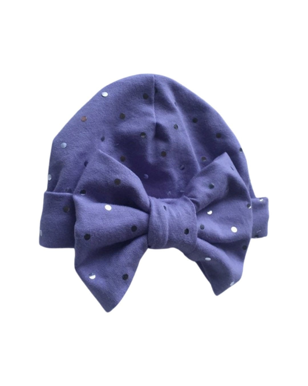 Purple Sparkle Newborn Hospital Hat with Bow | Baby Girl Hat | Baby Shower Gift