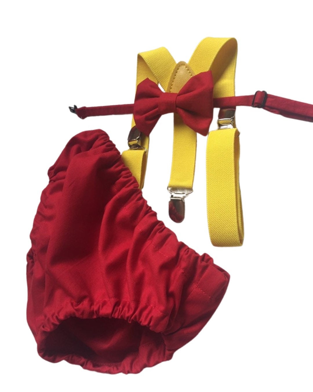 3 Piece Red Cake Smash Outfit - 1st Birthday Set