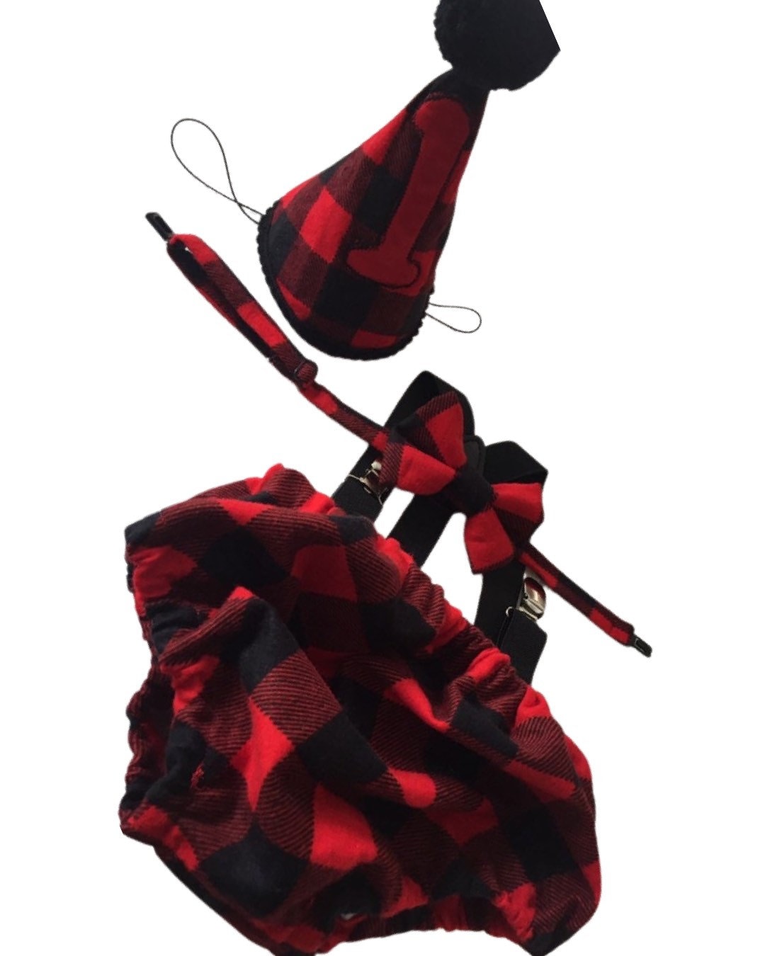 Cake Smash Outfit Boy Girl Buffalo Plaid Set or Buy the Piece Diaper Cover Bow Tie Suspenders Boys First 1st Birthday Lumberjack Photoshoot