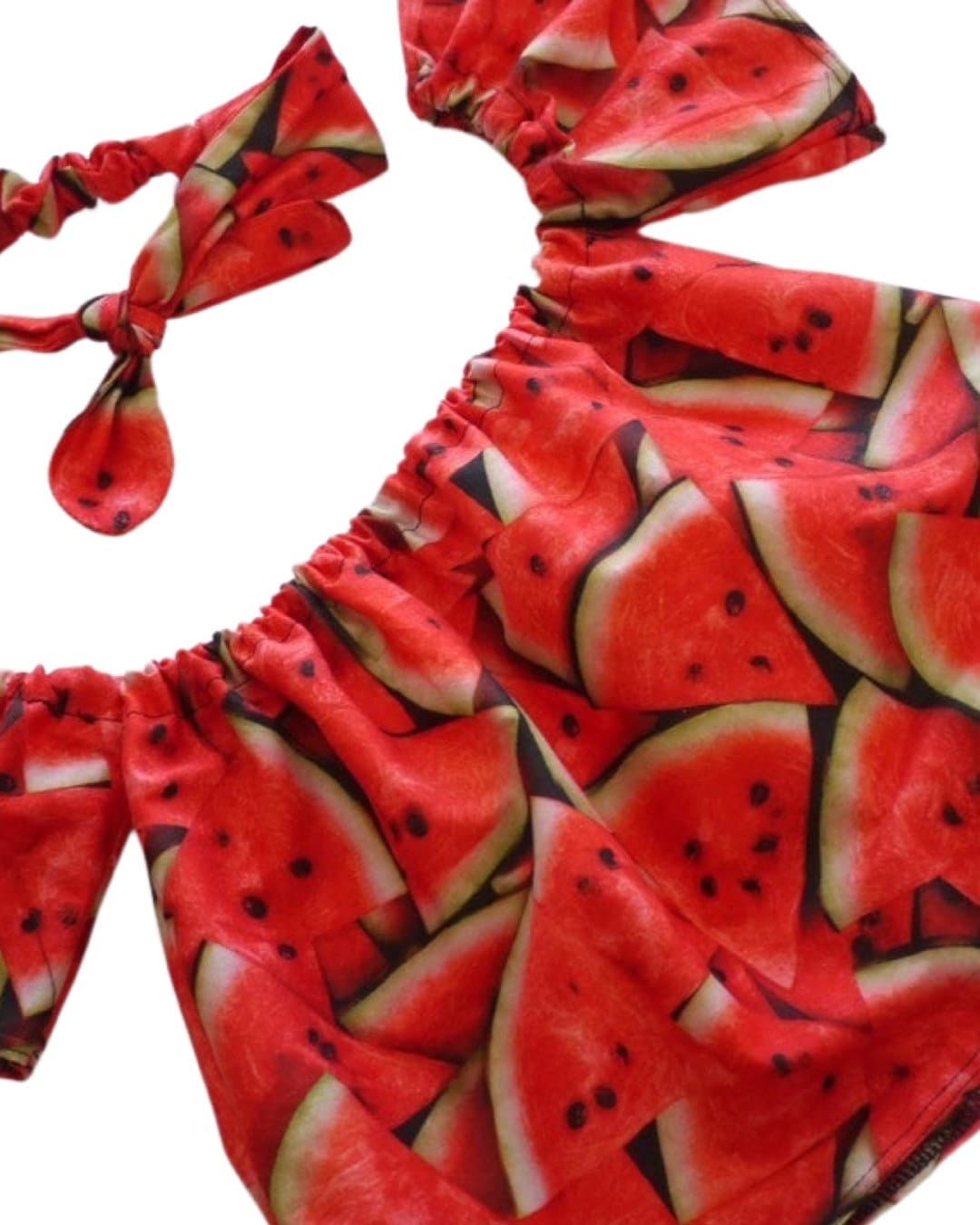 1st Birthday Watermelon Outfit, One in a melon birthday girl set, Watermelon bloomer, Watermelon smash cake outfit, round knot headband