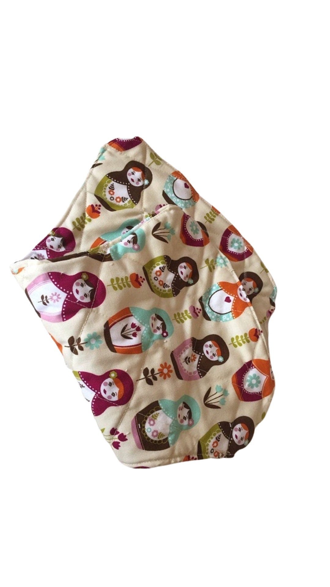 Floral Burp Cloth, Baby Burp Cloth, Baby Shower Gift, matryoshka burp cloth, Russian burp cloth