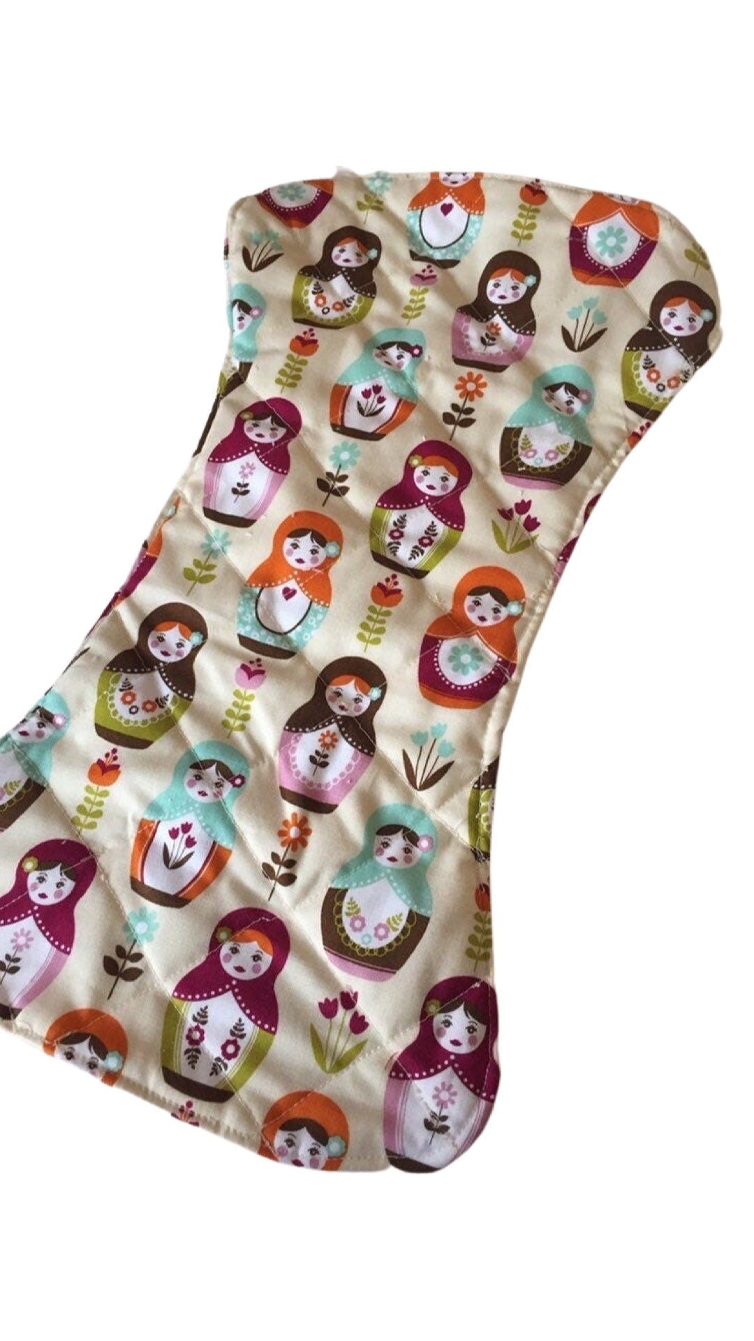 Floral Burp Cloth, Baby Burp Cloth, Baby Shower Gift, matryoshka burp cloth, Russian burp cloth