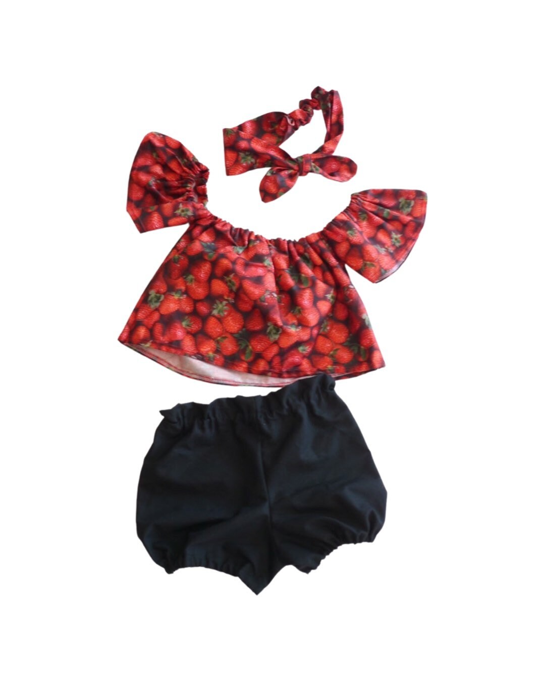 Baby Girl Set, Baby girl clothes, Baby outfit, baby sunsuit, Photography prop, Strawberry, Red, Birthday outfit,baby shower gift,summer baby
