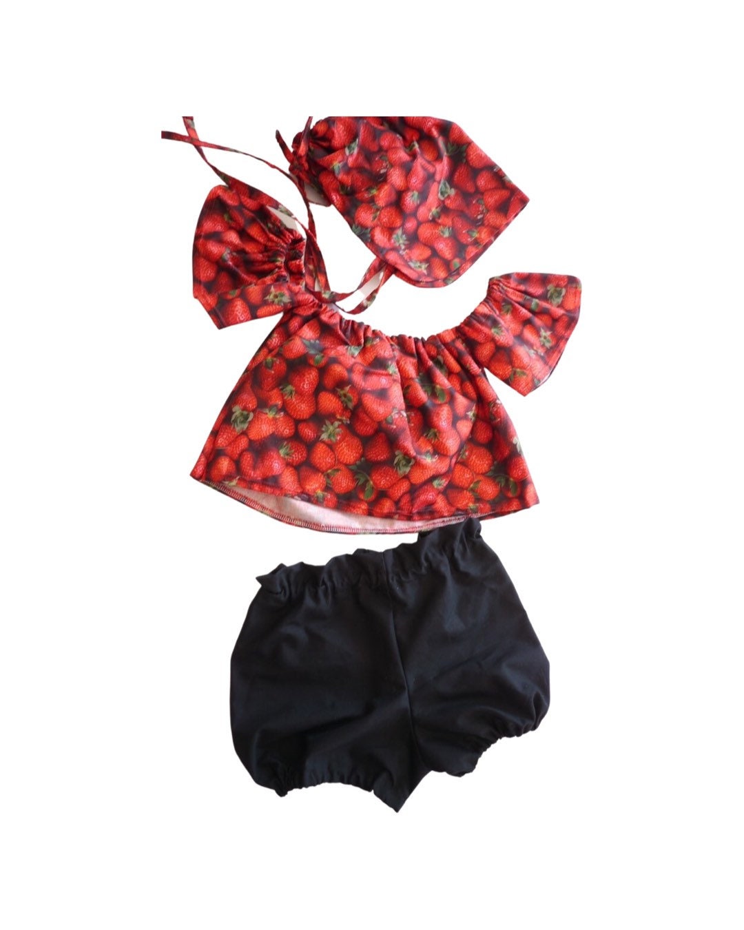Baby Girl Set, Baby girl clothes, Baby outfit, baby sunsuit, Photography prop, Strawberry, Red, Birthday outfit,baby shower gift,summer baby