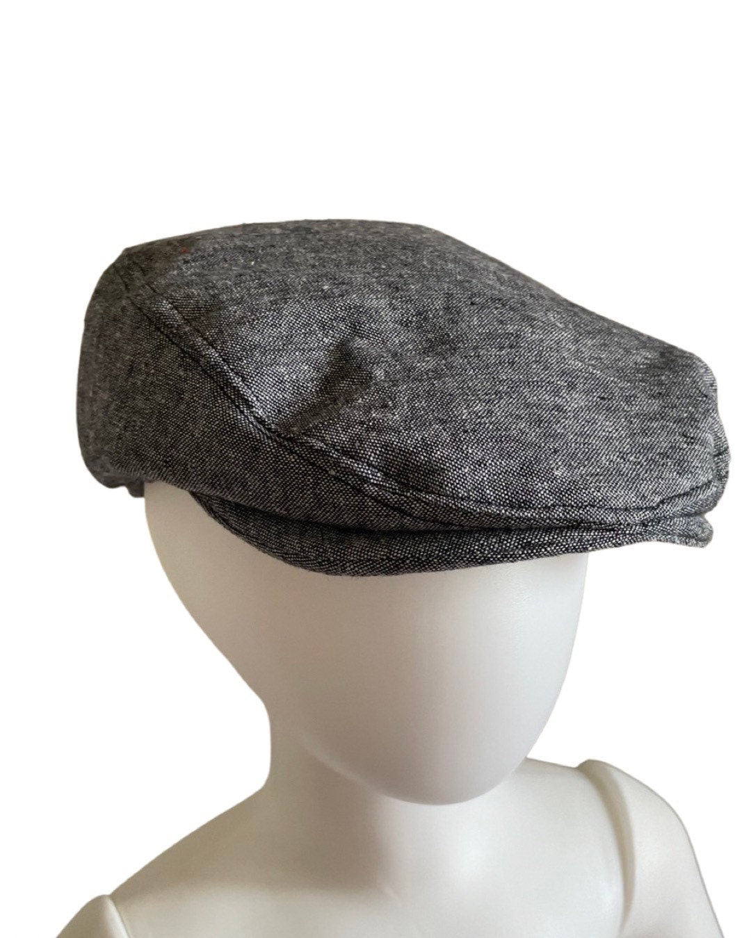 Black denim Cotton Flat Cap, Mens Summer Hat, Irish Cap, Golf Cap, Fathers Days Gift