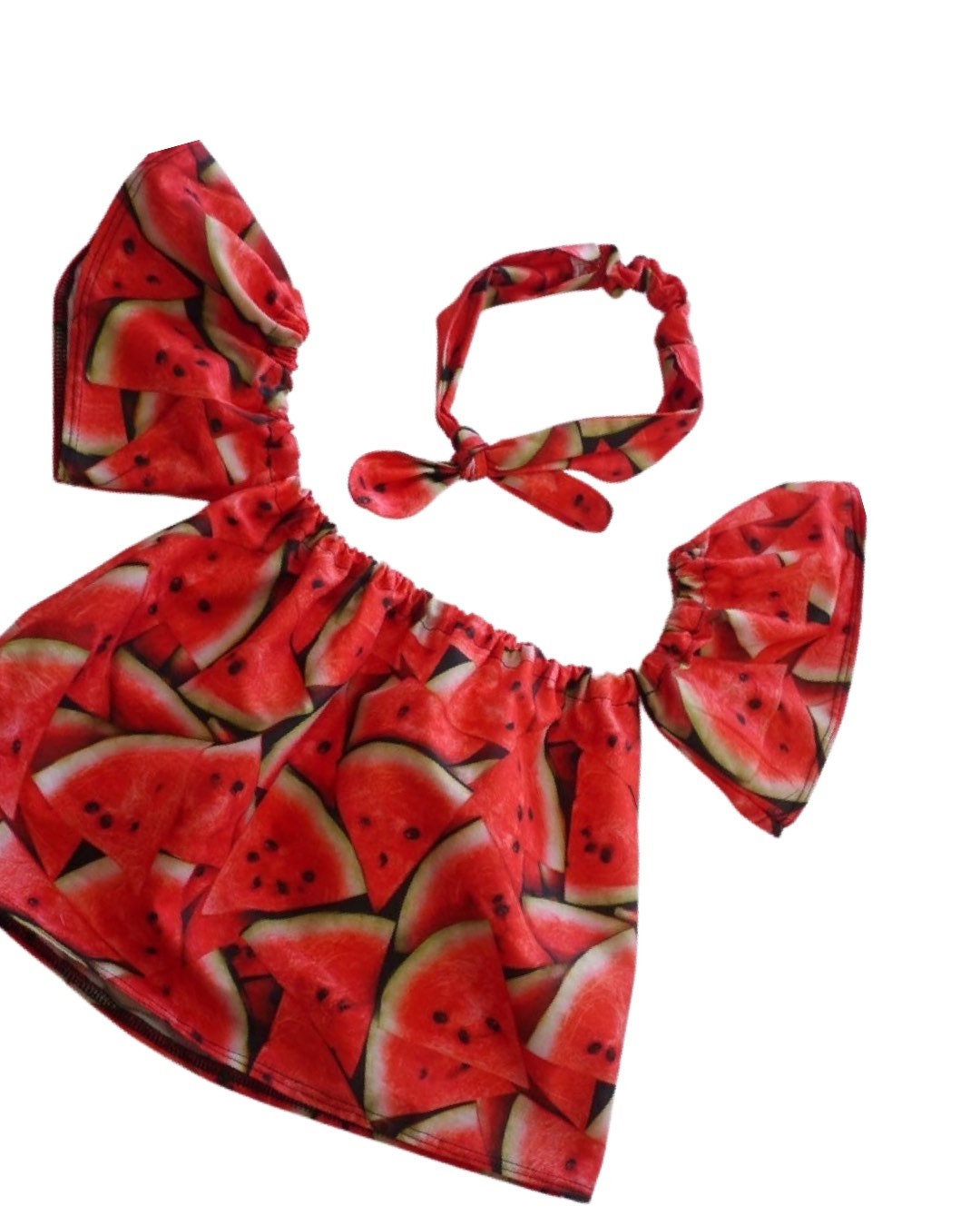 1st Birthday Watermelon Outfit, One in a melon birthday girl set, Watermelon bloomer, Watermelon smash cake outfit, round knot headband