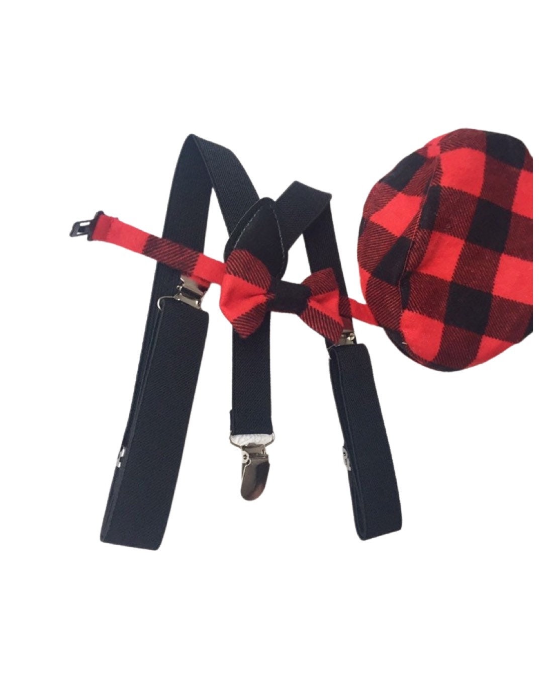Cake Smash Outfit Boy Girl Buffalo Plaid Set or Buy the Piece Diaper Cover Bow Tie Suspenders Boys First 1st Birthday Lumberjack Photoshoot
