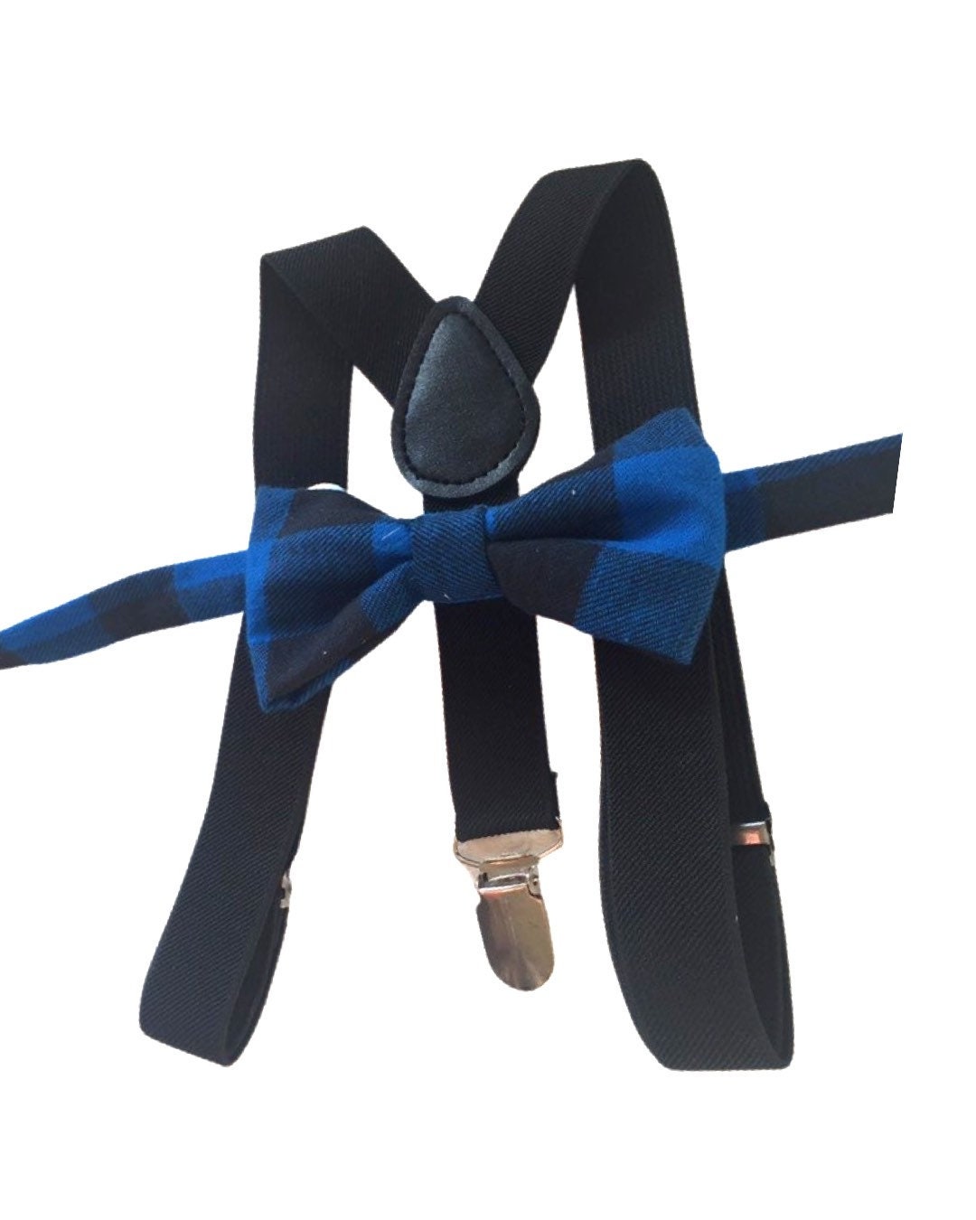 Buffalo Plaid Bow Tie Suspenders Baby Toddler Lumberjack Birthday Party blue Black Cake Smash Boy Hipster Ring Bearer Outfit Newborn Outfit