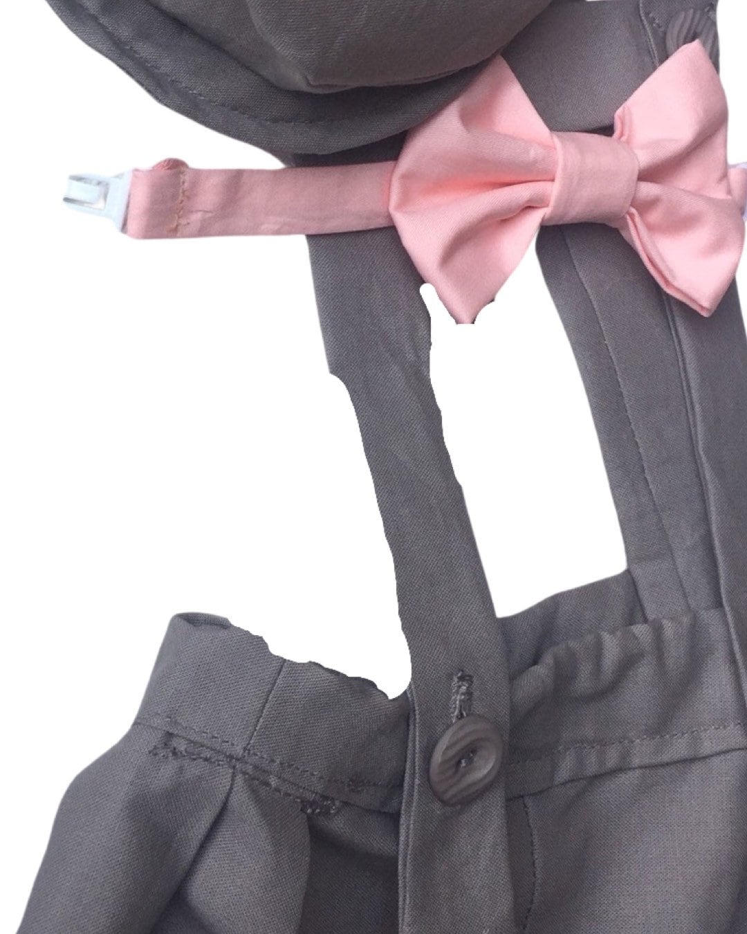 Boy shorts with suspenders Ring bearer outfit Baby boy linen suit First birthay clothes Baptism overalls Diaper cover set Rompers light Gray