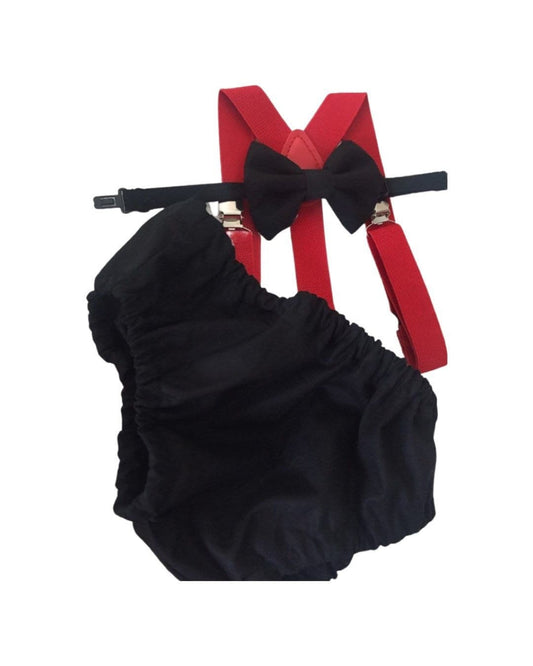 Cake Smash Boy Outfit, Black and blue 1st Birthday Boy, Black Diaper Cover, Bowtie, Suspender, blue suspenders, First Birthday Boy, Boys 1st