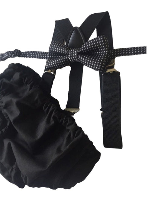Cake Smash Boy Outfit, Birthday Boy, Black Diaper Cover, Bowtie, Suspender, First Birthday Boy, Boys 1st Birthday