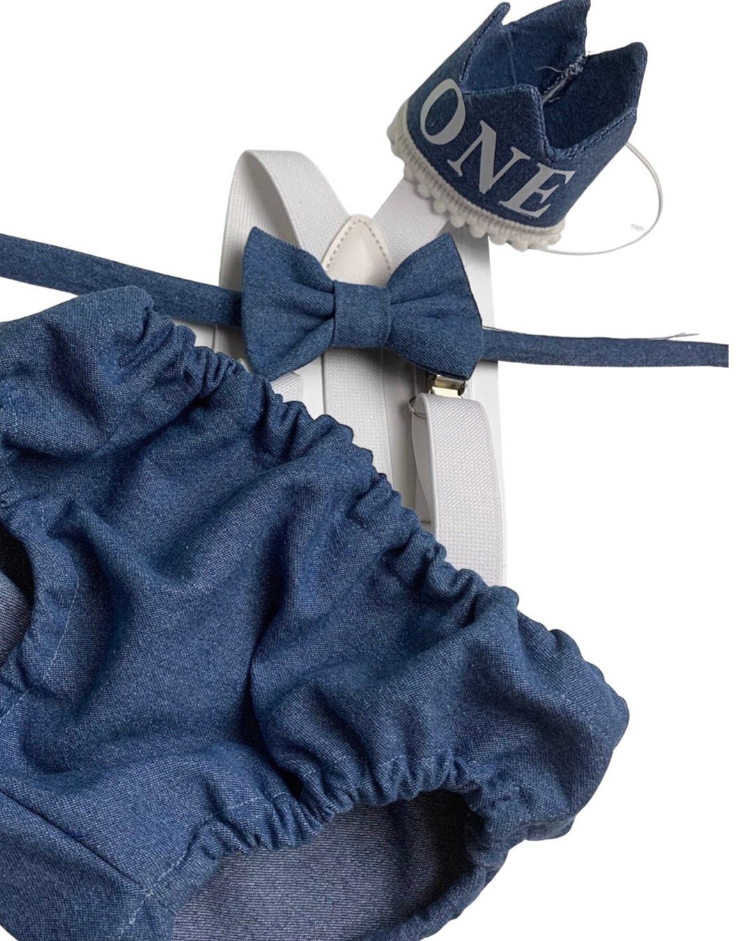 baby boy navy blue and white themed cake smash outfit nappy diaper cover suspenders bow tie boy first birthday outfit 1st birthday