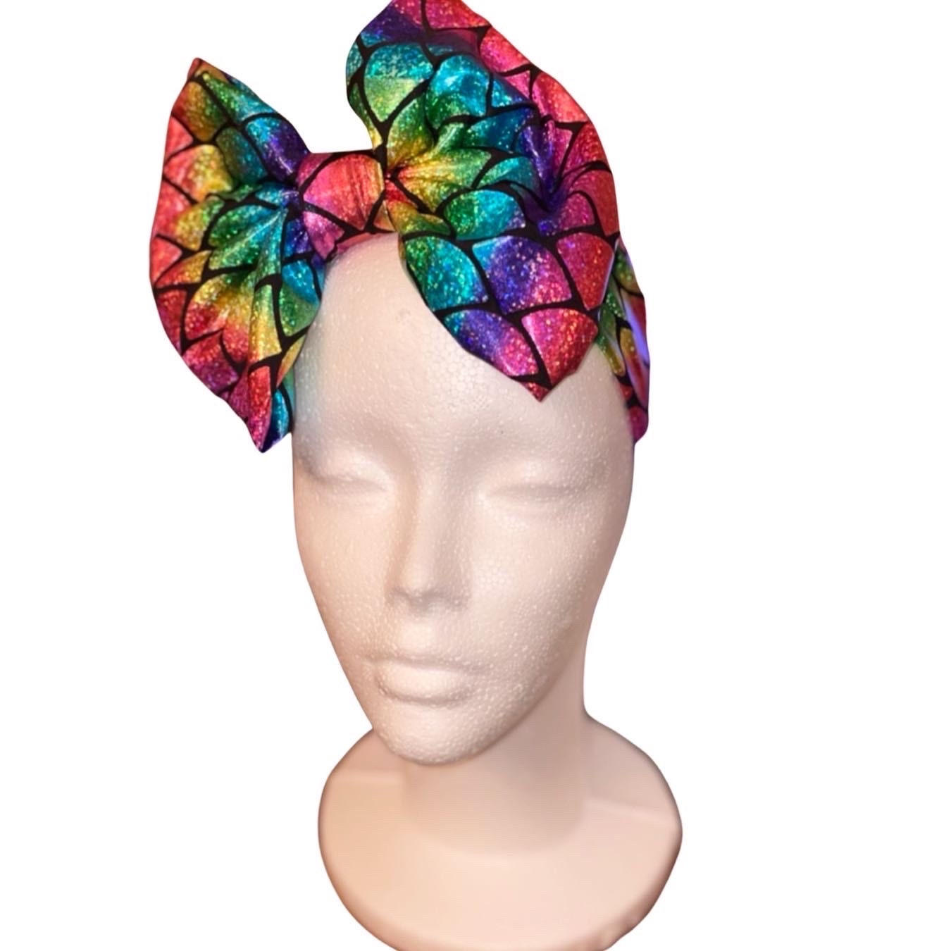 Pink and Blue Mermaid Inspired Hair Bow, Rainbow Hair Clip, Mermaid Bow, Mermaid Hair Accessories, Mermaid Theme, Rainbow mermaid Hair Bow
