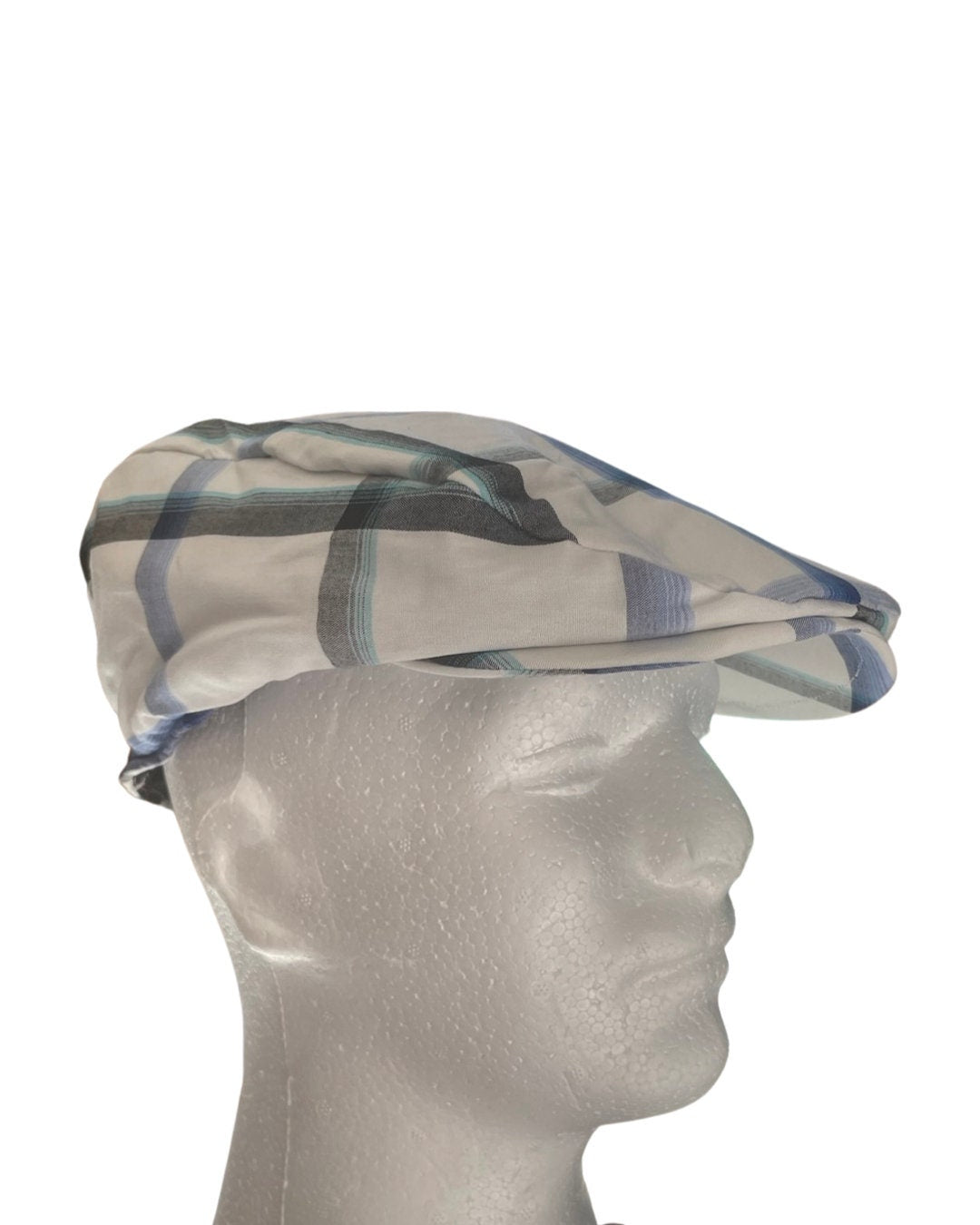 Classic Blue/Green Plaid Flat Cap for Men and Women