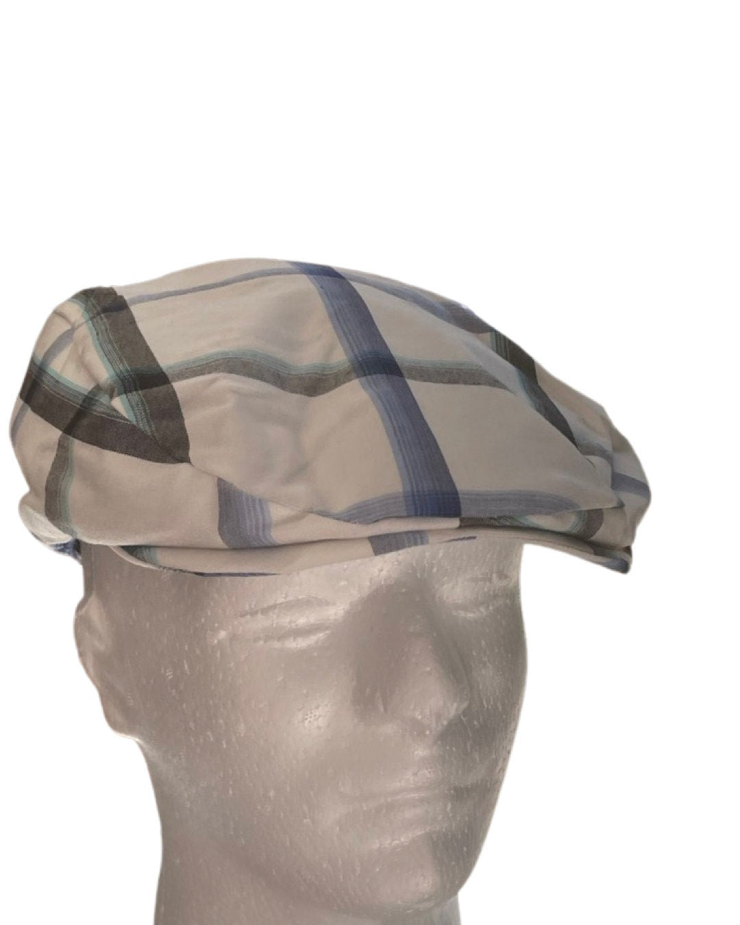 Classic Blue/Green Plaid Flat Cap for Men and Women