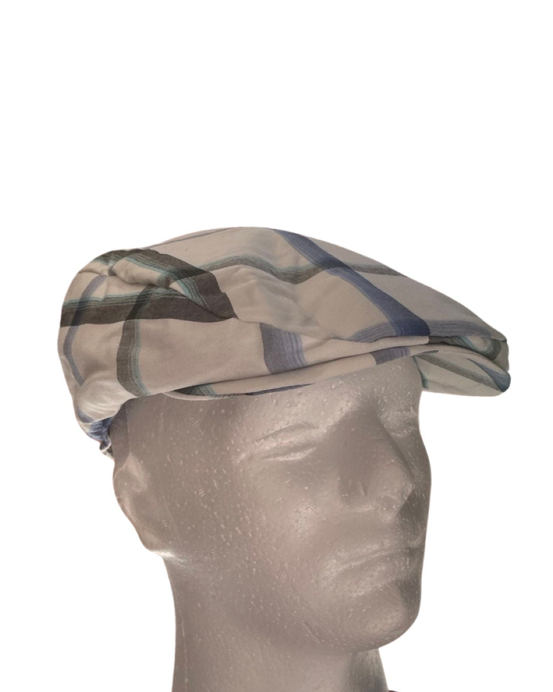 Classic Blue/Green Plaid Flat Cap for Men and Women